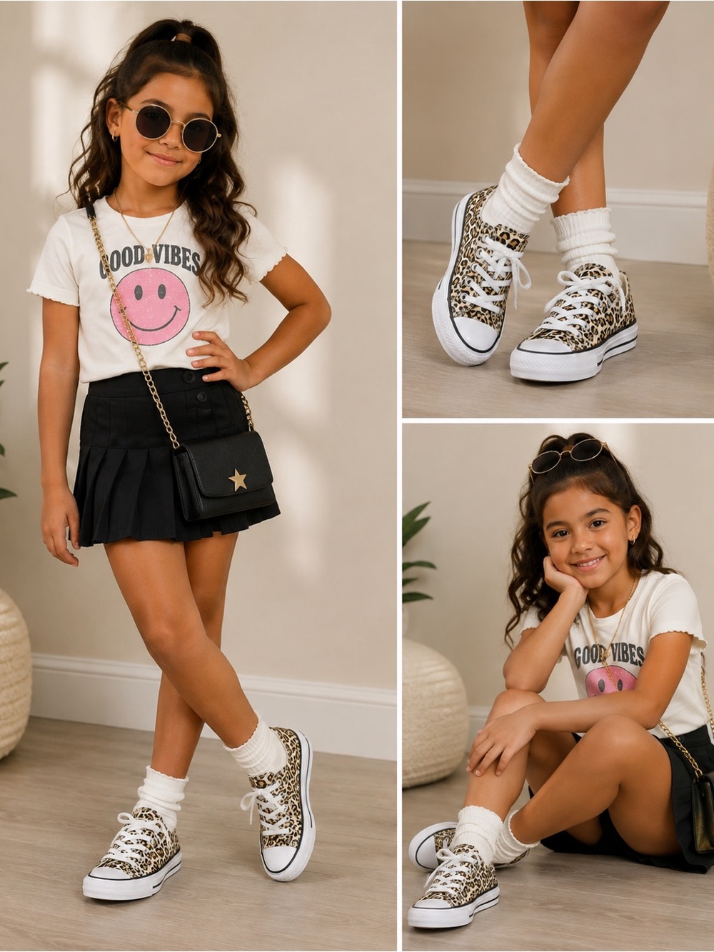 🐆 Converse Chuck Taylor All Star Leopard Print Sneakers – Girls Size 1